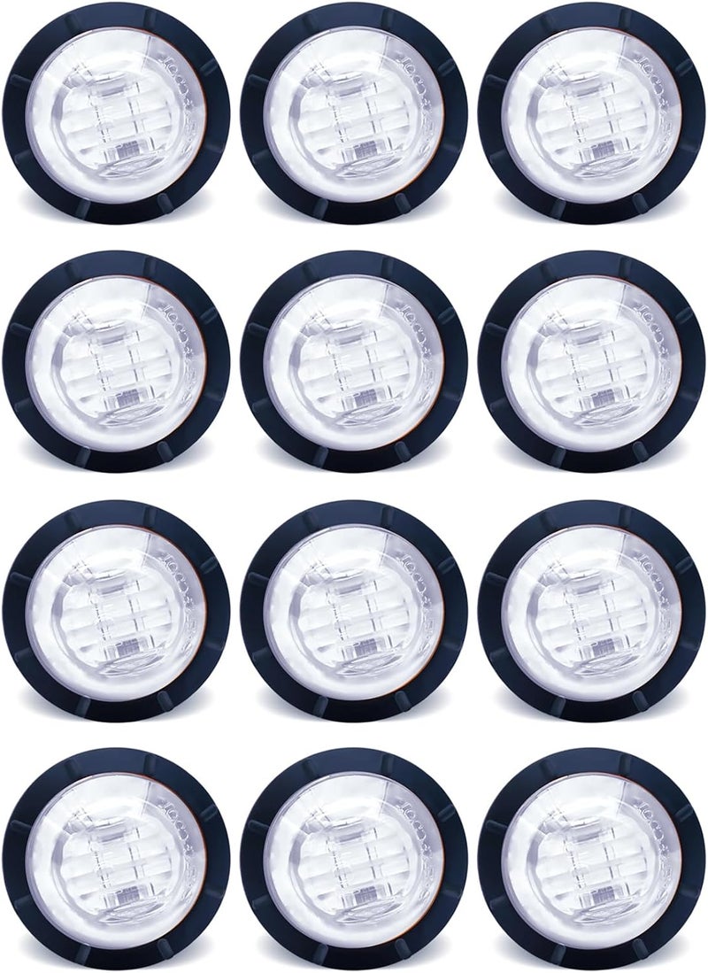 STODER 3/4 Inch Trailer Marker, LED Side Marker Lights, Heavy Duty Waterproof Clearance Lights for Trailers, Trucks, RVs, Buses, Vans - Durable & Bright for Enhanced Safety (White 12pack, 12V) - Image 1